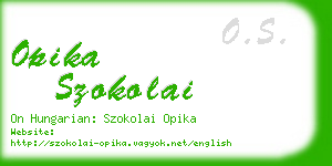 opika szokolai business card